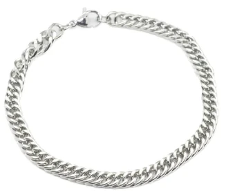 Pulsera de Acero Quirurgico eslabon grumet cubano 5mm 21cm